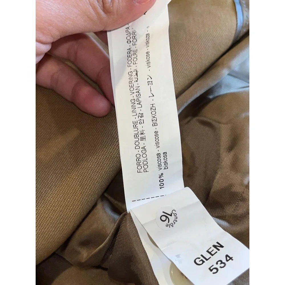 NWT Zara Mens Tan Wool Oversized Blazer Size Large